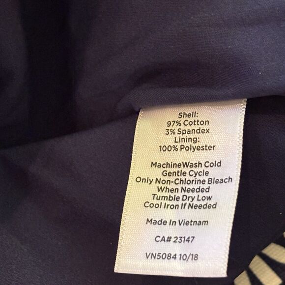 Talbots Navy Blue White Gatsby Art Deco Straight Skirt Size 14 Preppy NWOT - Picture 9 of 9